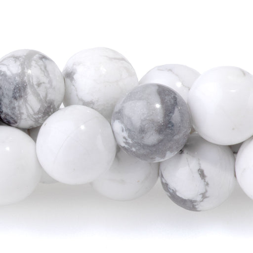 This is a Dakota Stones 8mm White Howlite Gemstone strand with round beads in 15-16 inch strand.