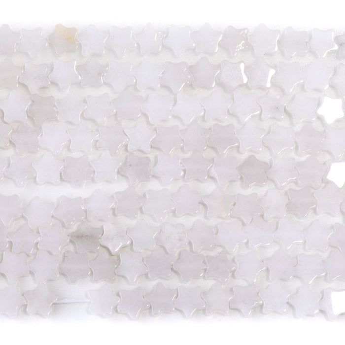 White Jade 6mm Star - 15-16 Inch