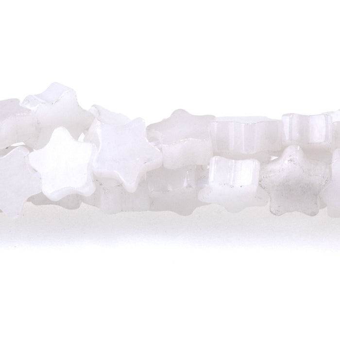 White Jade 6mm Star - 15-16 Inch