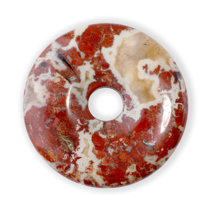 White Lace Red Jasper 40mm A Grade Donut Pendant