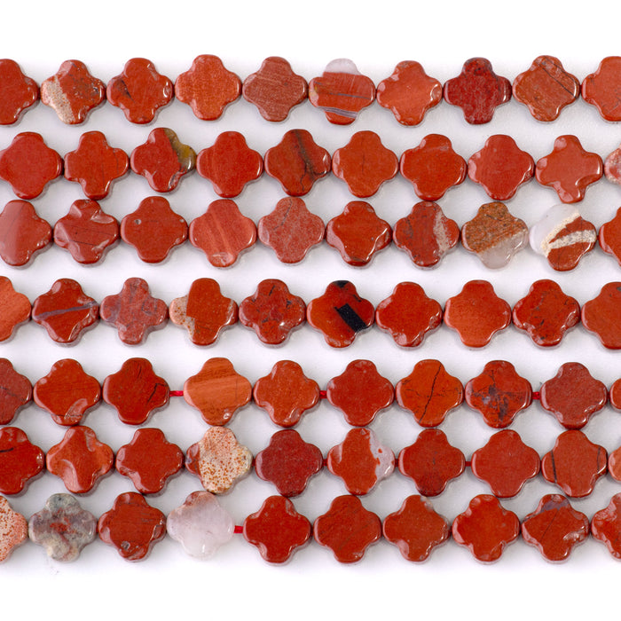 White Lace Red Jasper 8mm Cross - 15-16 Inch