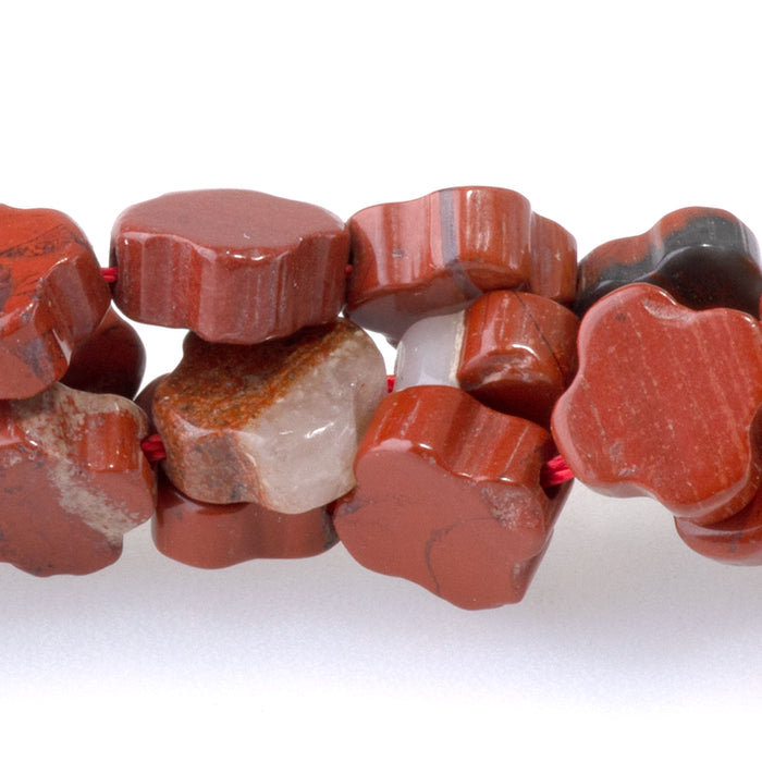 White Lace Red Jasper 8mm Cross - 15-16 Inch