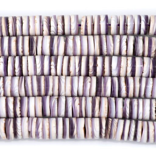 This is a Dakota Stones 10mm Purple Shell Gemstone strand with heishi beads in 15-16 inch strand.