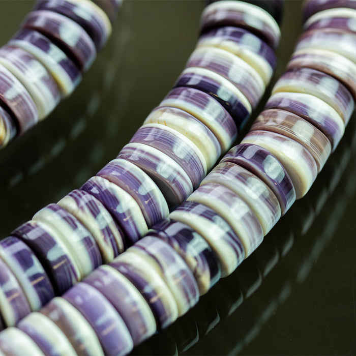 Wampum Shell 10mm Heishi - 15-16 Inch