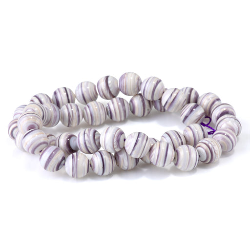 This is a Dakota Stones 10mm Wampum Shell Gemstone strand with round beads in 15-16 inch strand.