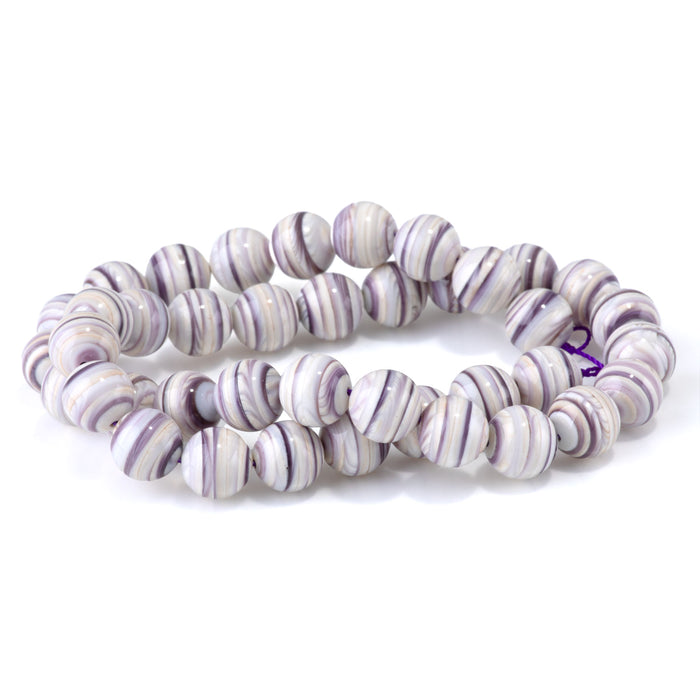 This is a Dakota Stones 10mm Wampum Shell Gemstone strand with round beads in 15-16 inch strand.