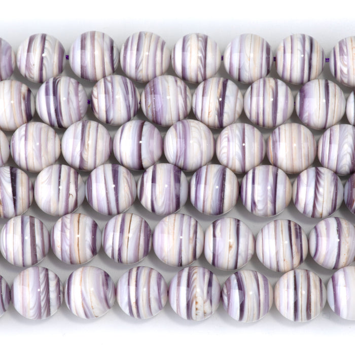 This is a Dakota Stones 10mm Wampum Shell Gemstone strand with round beads in 15-16 inch strand.