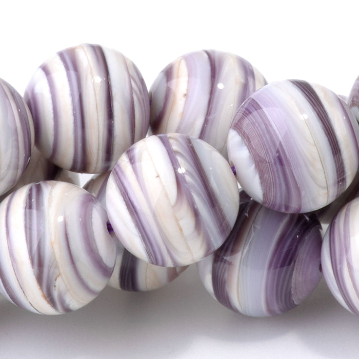 Wampum Shell 10mm Round - 15-16 Inch