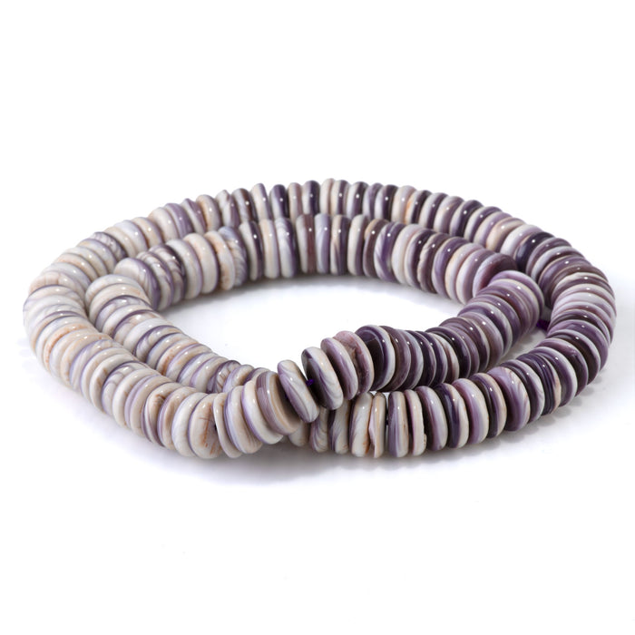 Wampum Shell 10mm Rondelle Bead - 15-16 Inch