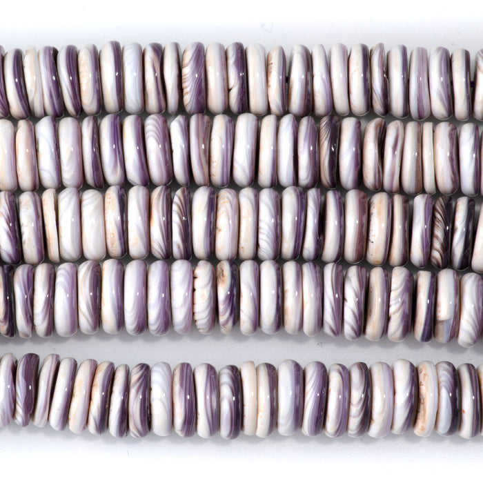 Wampum Shell 10mm Rondelle Bead - 15-16 Inch