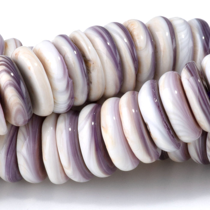 Wampum Shell 10mm Rondelle Bead - 15-16 Inch