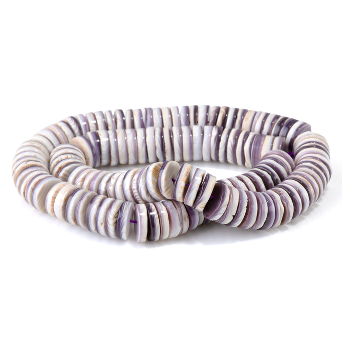 Wampum Shell 12mm Heishi Bead - 15-16 Inch