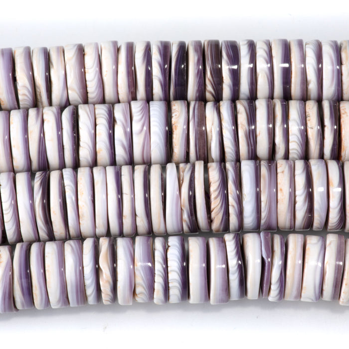 Wampum Shell 12mm Heishi Bead - 15-16 Inch