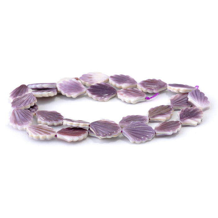 Wampum Shell 12x15mm Carved Shell Bead - 15-16 Inch