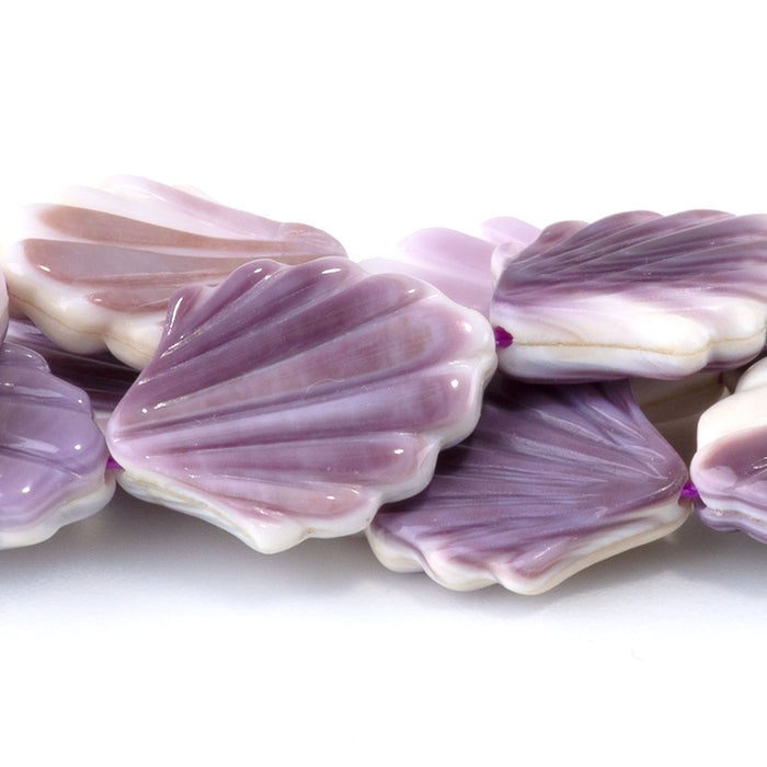 Wampum Shell 12x15mm Carved Shell Bead - 15-16 Inch