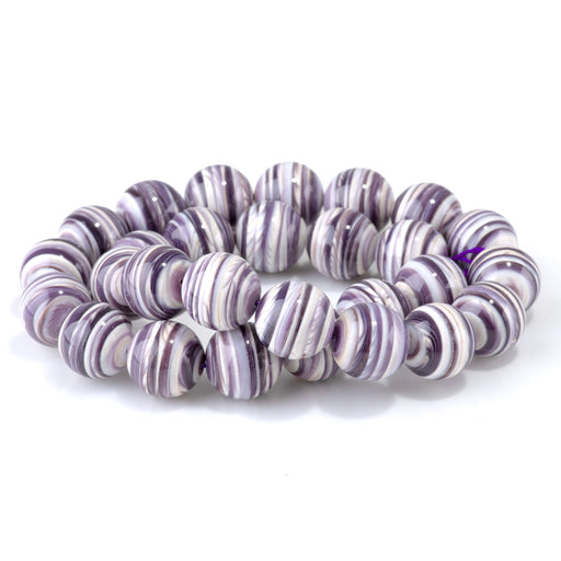This is a Dakota Stones Wampum Shell14mm Gemstone strand with round beads in 15-16 inch strand.