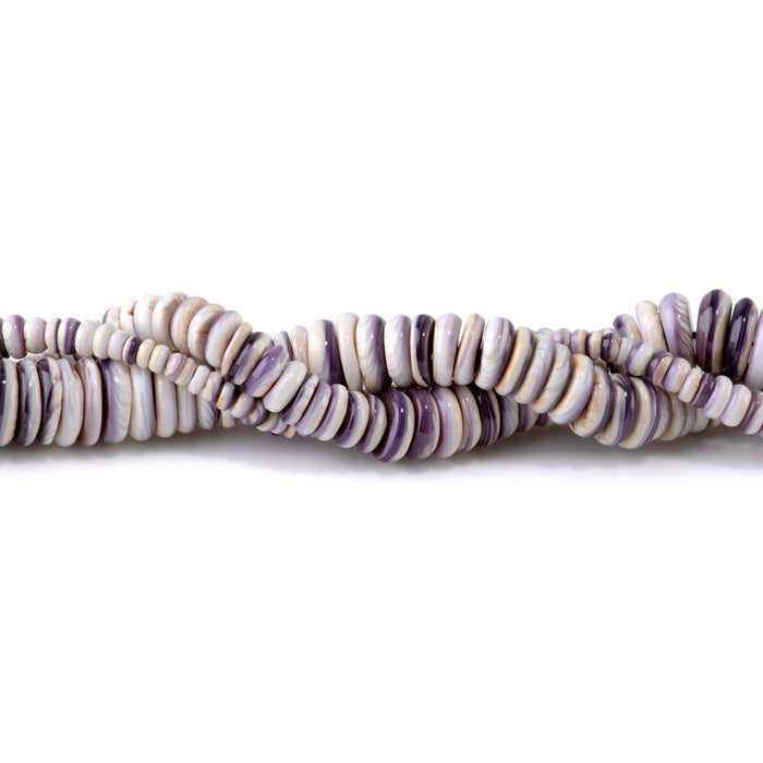 Wampum Shell 4-12mm Rondelle Graduated - 15-16 Inch