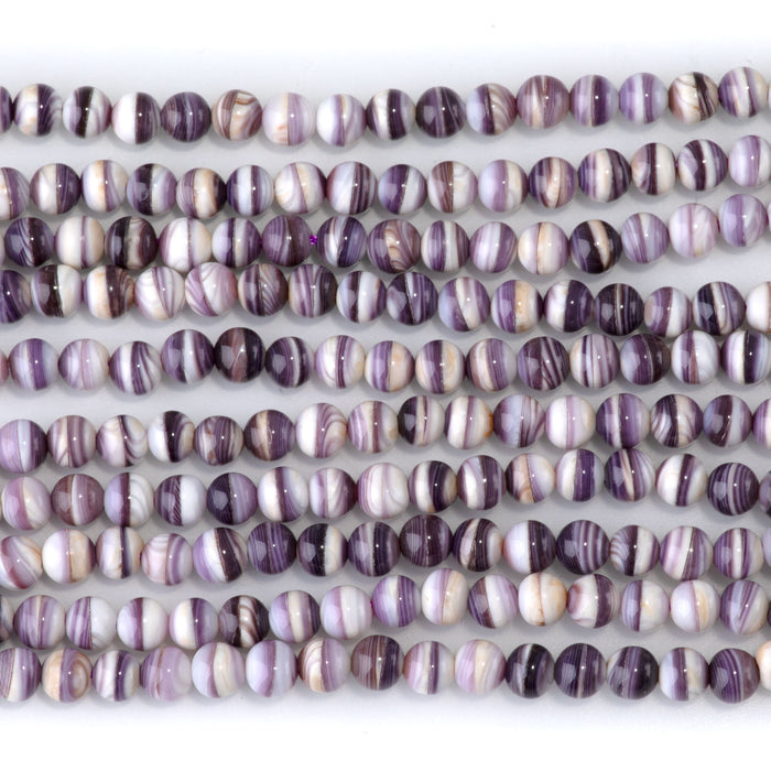 Wampum Shell 4mm Round Bead - 15-16 Inch