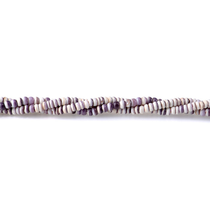 Wampum Shell 4mm Rondelle - 15-16 Inch