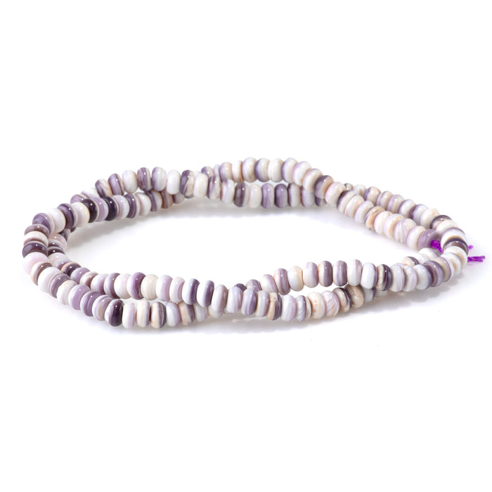 Wampum Shell 5mm Rondelle Bead - 15-16 Inch