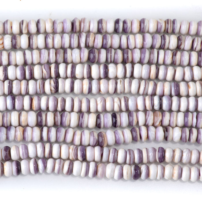 Wampum Shell 5mm Rondelle Bead - 15-16 Inch