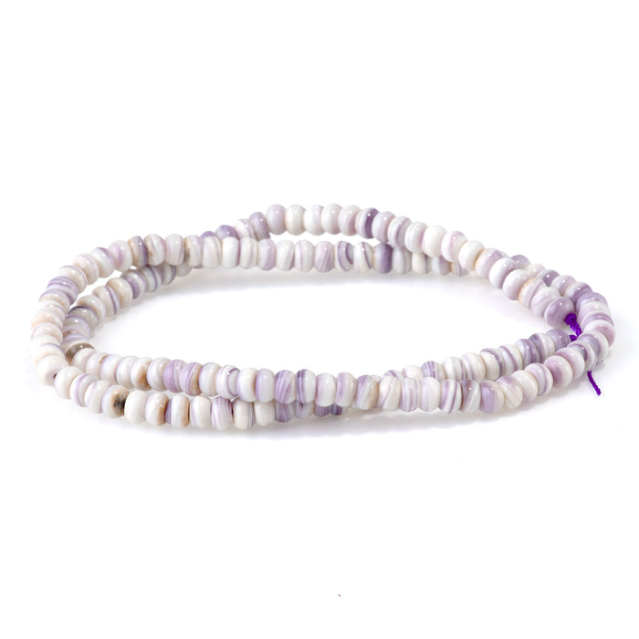 Wampum Shell 5mm Light Rondelle Bead - 15-16 Inch