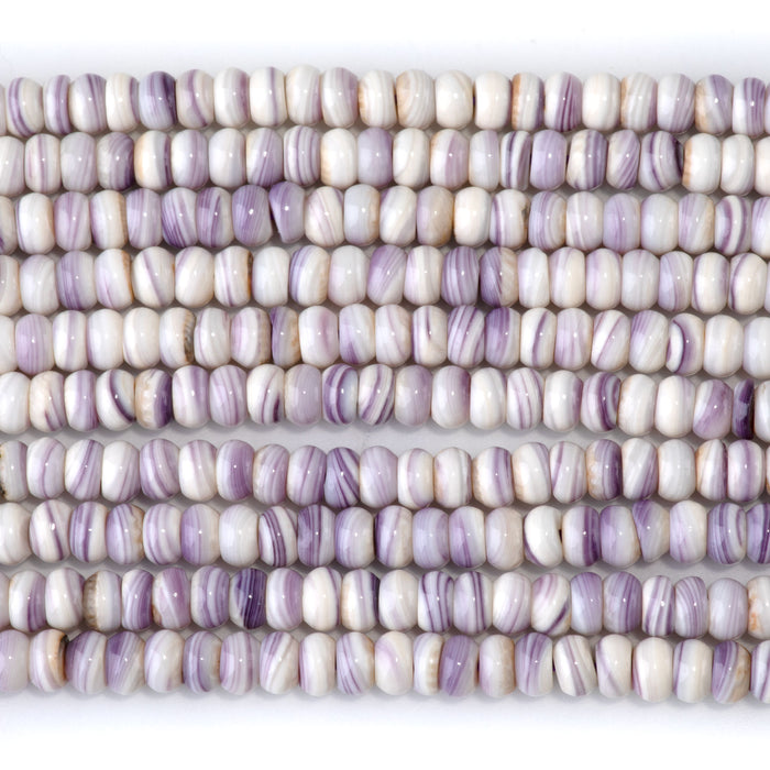 Wampum Shell 5mm Light Rondelle Bead - 15-16 Inch