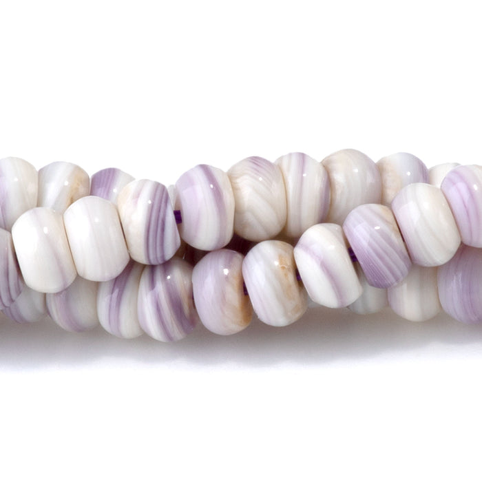 Wampum Shell 5mm Light Rondelle Bead - 15-16 Inch