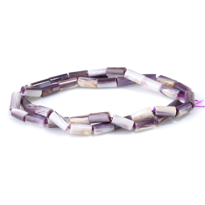 Wampum Shell 5x10mm Tube Bead - 15-16 Inch