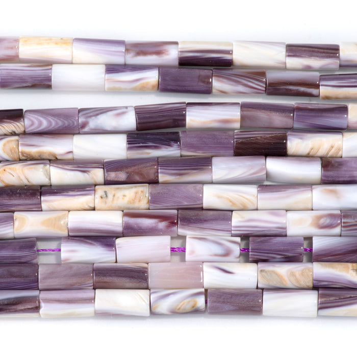 Wampum Shell 5x10mm Tube Bead - 15-16 Inch