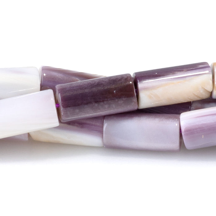 Wampum Shell 5x10mm Tube Bead - 15-16 Inch
