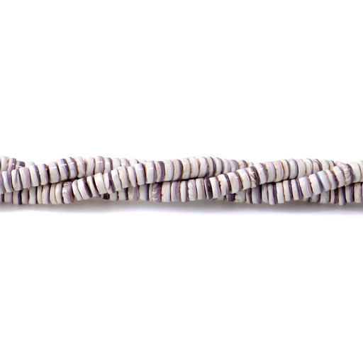 This is a Dakota Stones 6mm Purple Shell Gemstone strand with heishi beads in 15-16 inch strand.
