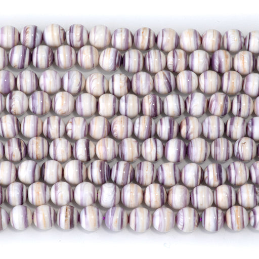 This is a Dakota Stones 6mm Wampum Shell Gemstone strand with round beads in 15-16 inch strand.