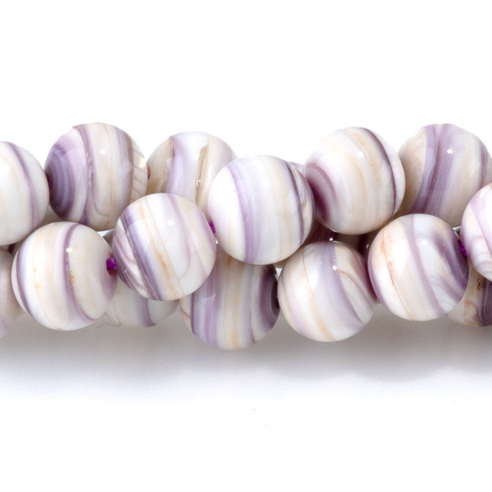 Wampum Shell 6mm Round Bead - 15-16 Inch — Dakota Stones