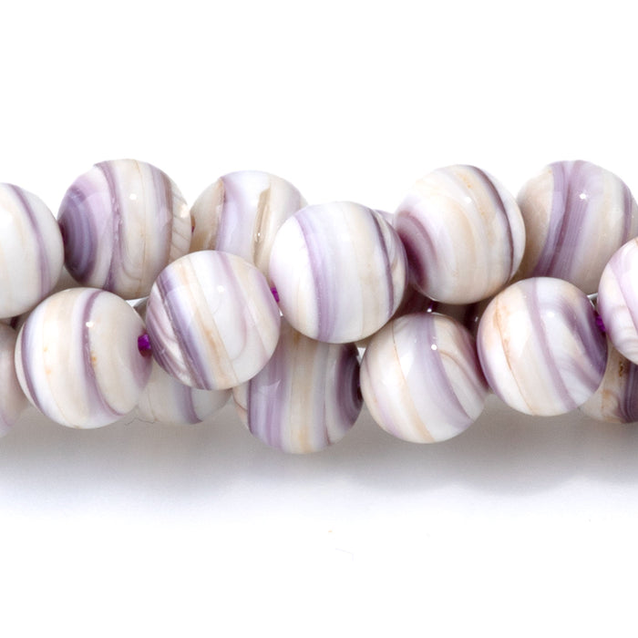 Wampum Shell 6mm Round Bead - 15-16 Inch