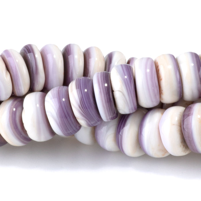 Wampum Shell 7mm Rondelle Bead - 15-16 Inch