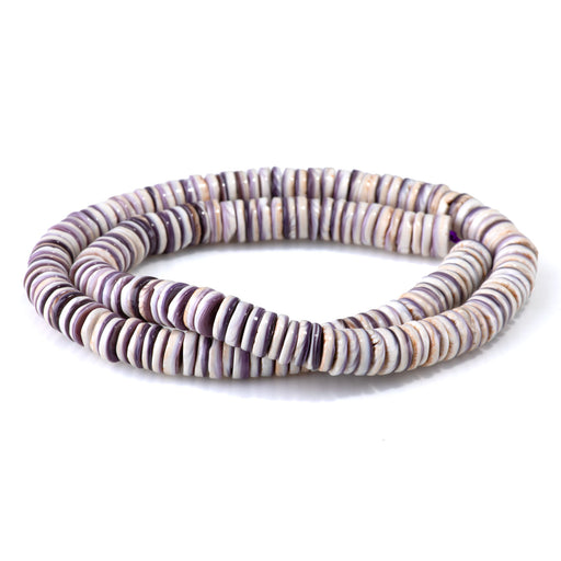 This is a Dakota Stones 8mm Purple Shell Gemstone strand with heishi beads in 15-16 inch strand.