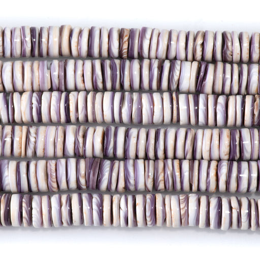 This is a Dakota Stones 8mm Purple Shell Gemstone strand with heishi beads in 15-16 inch strand.