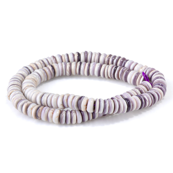 Wampum Shell 8mm Rondelle - 15-16 Inch