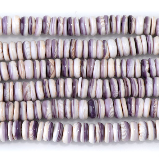 This is a Dakota Stones 8mm Wampum Shell Gemstone strand with rondelle beads in 15-16 inch strand.