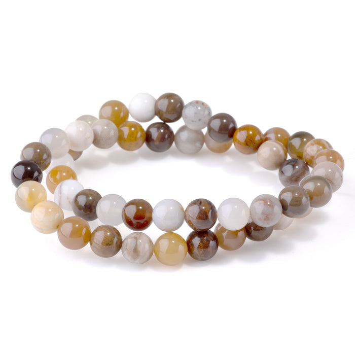 Petrified Wood Opalite 8mm Round - 15-16 Inch