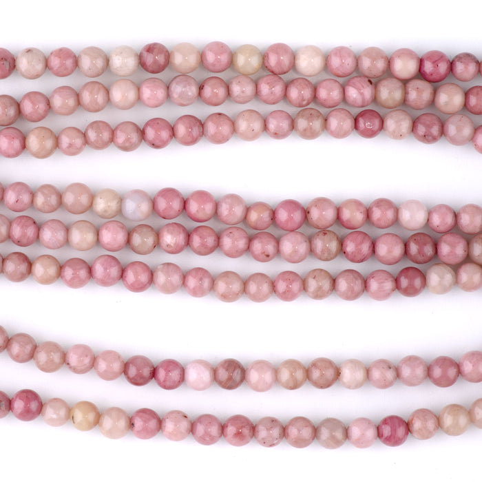 Wood Rhodonite 4mm Round - 15-16 Inch