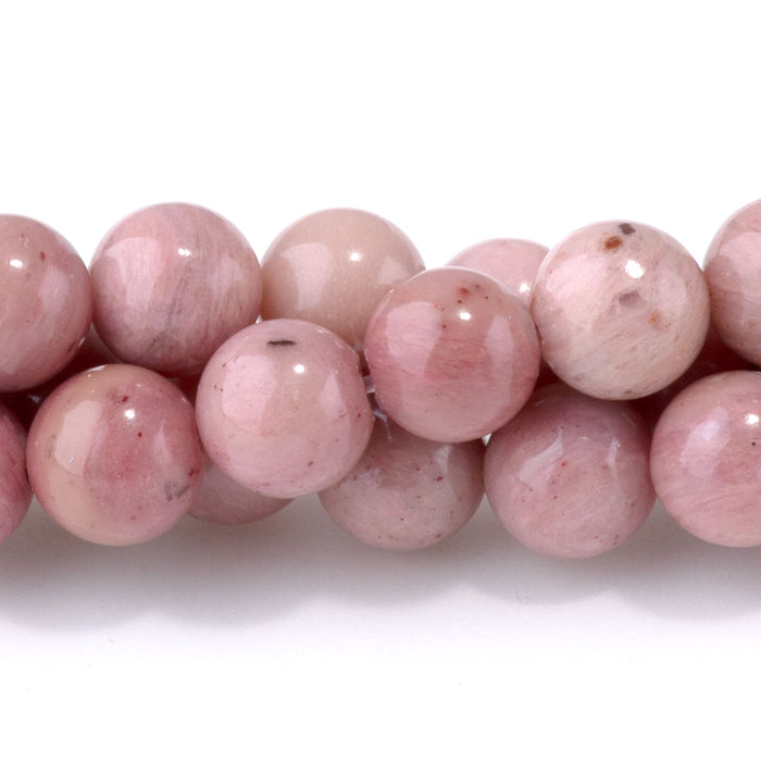 Wood Rhodonite 6mm Round - 15-16 Inch