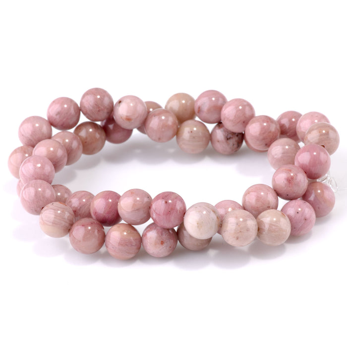 Wood Rhodonite 8mm Round - 15-16 Inch