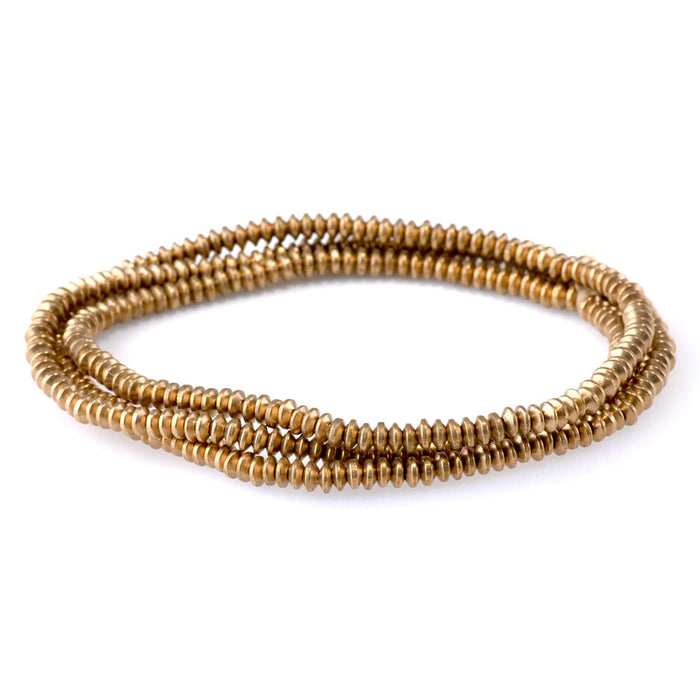 4mm Saucer Brass Spacer Beads - 24 Inch Strand