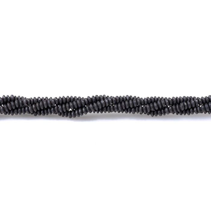 4mm Saucer Brass Spacer Beads in Black Finish - 24 Inches