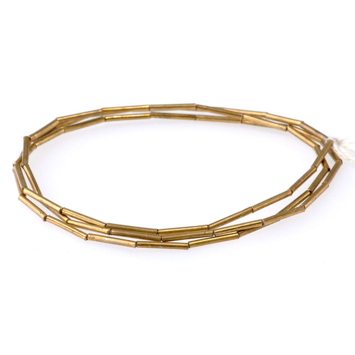 12x1.5mm Tube Bead in Brass - 24 Inch Strand