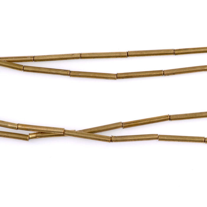 12x1.5mm Tube Bead in Brass - 24 Inch Strand