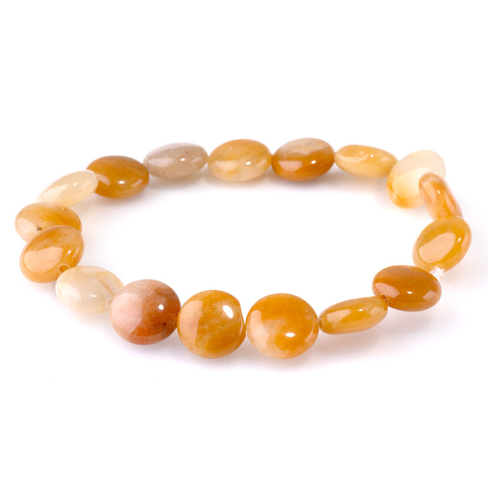 Yellow Jade 12mm Coin - 8-Inch