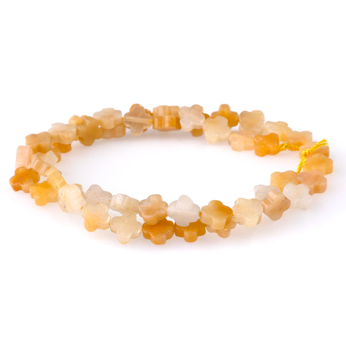 Yellow Jade 8mm Cross - 15-16 Inch